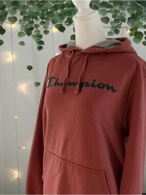 Champion Logo Hooded Drawstring Sweatshirt